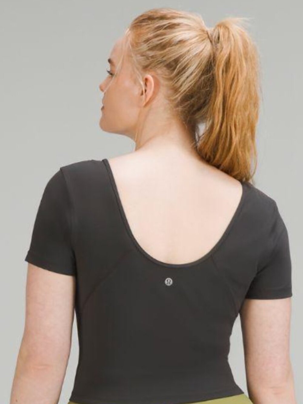 Lululemon Align Cropped Short Sleeve Top Black Size 8